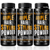 Goiple hair styling powder jar shows natural volume and texture for fuller hair.