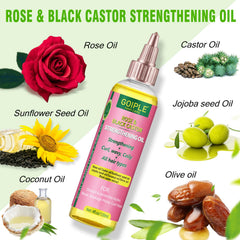 Goiple rose and castor oil bottle for hair strengthening nourishment