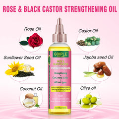 Goiple rose and castor oil bottle delivering nourishing care without greasiness