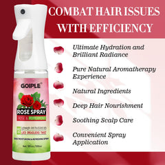 Goiple Rose Water Loc Spray on the scalp provides cooling refreshment.
