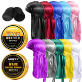 Goiple silky durag 360 wave kit for secure coverage and comfortable wear.