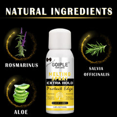 Goiple strong hold lace adhesive spray secures lace wig all day.