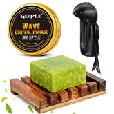 Goiple wave pomade soap bar packaging highlights all-natural formula for defined waves.