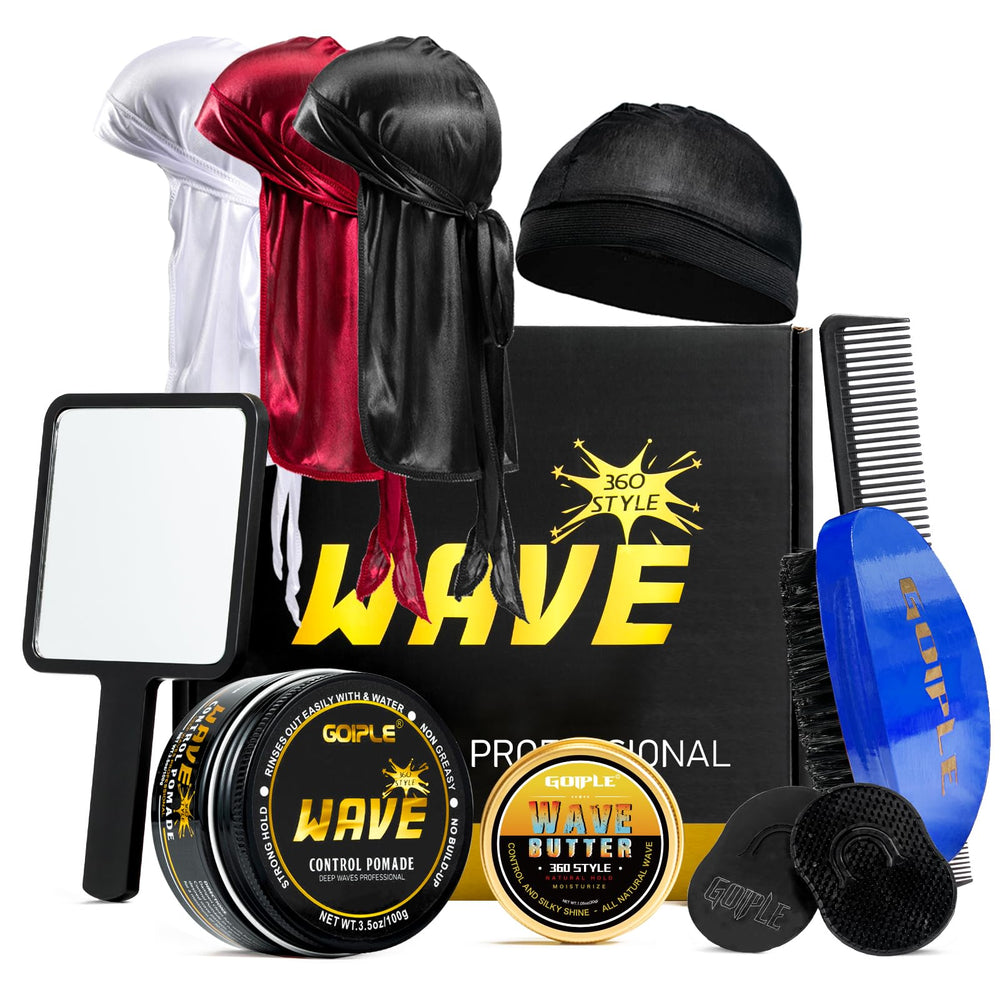 Goiple Wave Pomade strong hold bottle defines 360 waves with a clean finish.