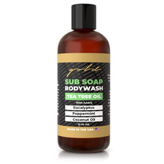 Gold BJJ Submission Soap bottle with rich foam for post-training cleansing.