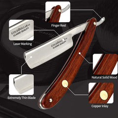 Gold Dollar gift box includes razor, strop, shaving cream, and brush