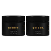 Golden Grooming Co. men's body balm 2-pack packaging showcases convenient duo for daily care.