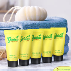 Golden Nature bulk shampoo 100-pack for hotel amenities and guest kits