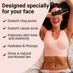 GOLDEN STAR BEAUTY Face Tanner texture swirl demonstrates creamy, even tan potential.