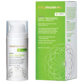 GOLDFADEN MD light treatment bottle targets dark spots for a more even skin tone.