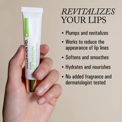 Close up of Lip Therapy being applied for smooth lips.