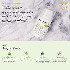 GOLDFADEN MD Wake Up Call jar detail emphasizing premium ingredients like CoQ10 and retinol