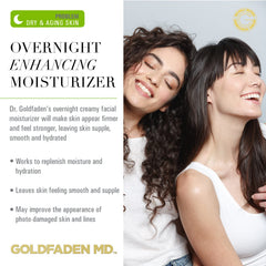 Texture close-up of Dr. Goldfaden Wake Up Call night cream for rapid absorption.