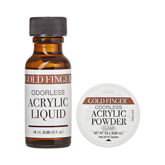 GoldFinger Odorless Acrylic Liquid bottle for comfortable at-home application.