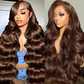 GOLFMAX 30-inch chocolate brown lace front wig with natural hairline for versatile styling