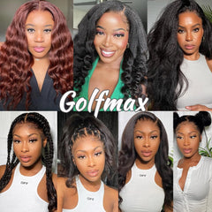 GOLFMAX natural 1B color wig for authentic black hair look