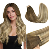 GOO GOO tape-in extensions skin-weft close-up for seamless natural blend