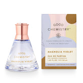 Good Chemistry Magnolia Violet bottle closeup with elegant packaging and premium fragrance.