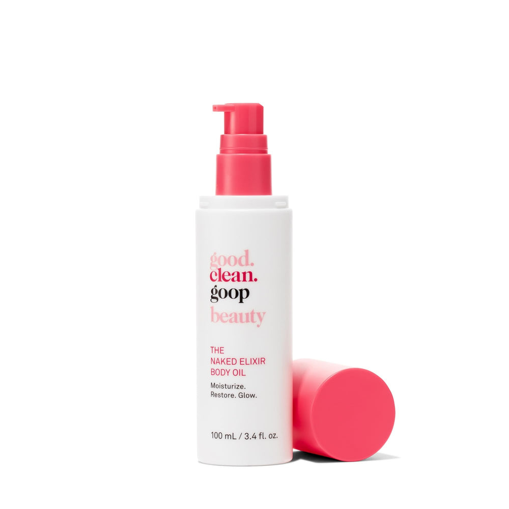 Good Clean Goop Naked Elixir bottle showcases lightweight hydration for daily use.