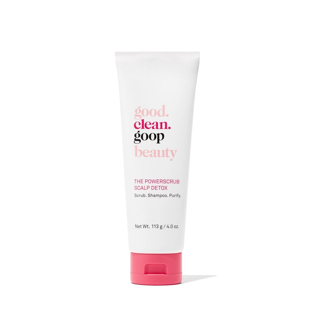 Good Clean Goop Powerscrub scalp detox bottle for purifying treatment on wet hair