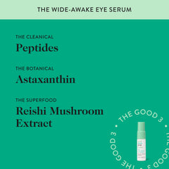 Good Clean Goop Wide-Awake Eye Serum ingredients like peptides and caffeine for under-eye refresh