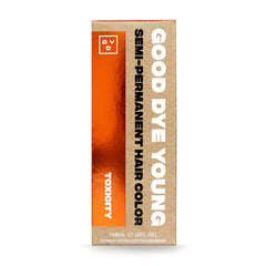 Good Dye Young Copper Orange hair dye bottle application for vibrant, conditioning color.