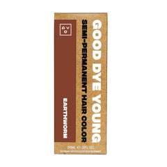 Good Dye Young Earthworm bottle front with rich auburn color preview for warm brown tones.