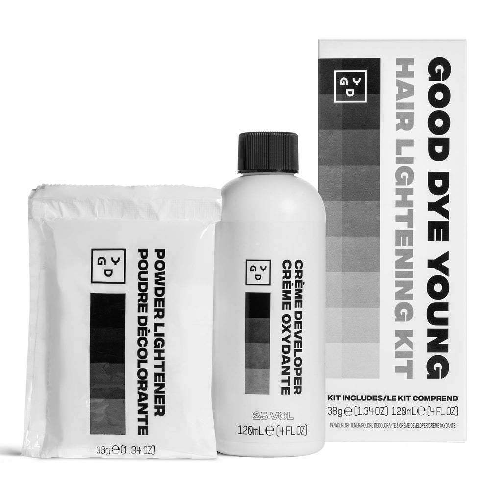 Good Dye Young lightener kit with dust-free powder for a clean lift and less mess