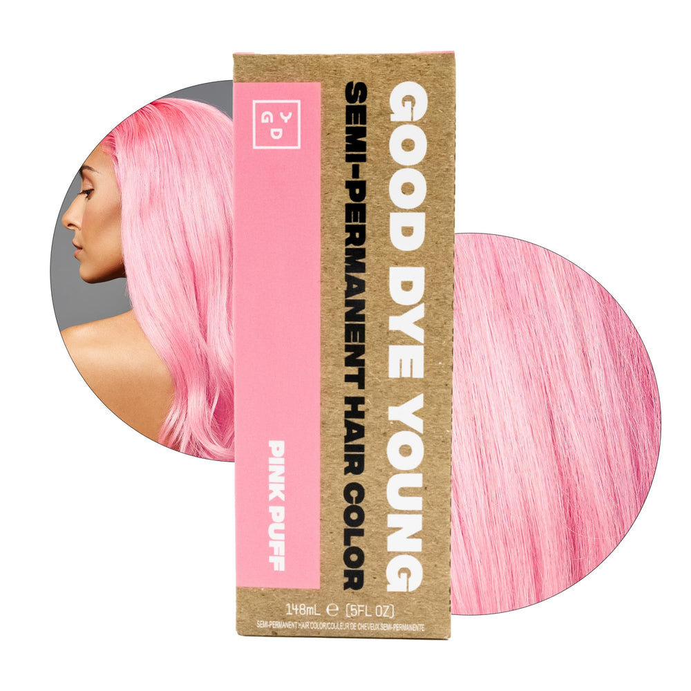 Good Dye Young Pink Puff bottle ready for vibrant, conditioning color.