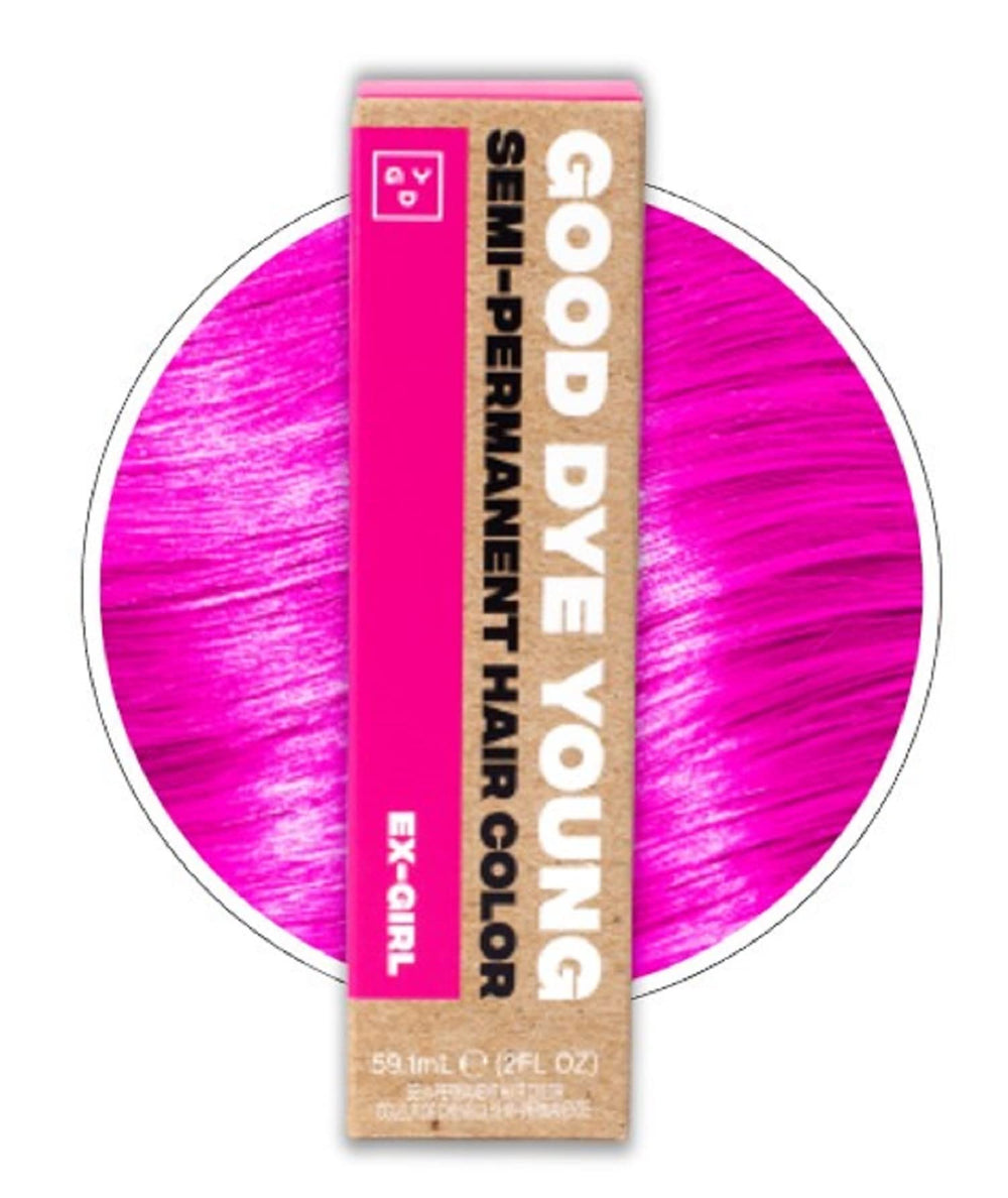 Good Dye Young Ex-Girl Pink bottle pour for vibrant, conditioning pink color.