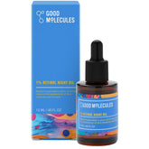 Good Molecules 1% Retinol Night Oil bottle on vanity, promoting smoother skin.