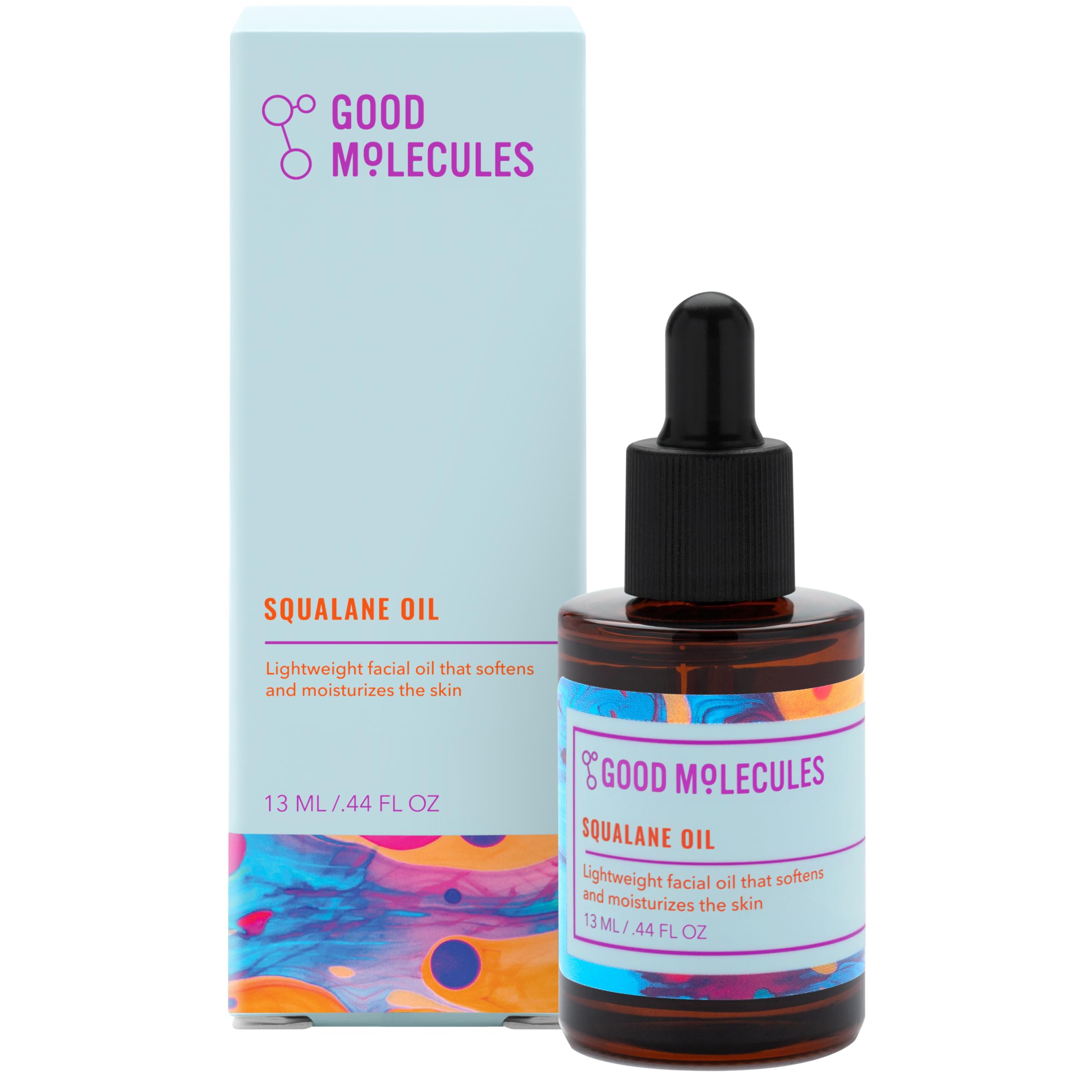 Good Molecules Squalane Oil bottle with dropper offers lightweight hydration.