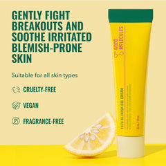 Close-up texture of Good Molecules Yuzu Blemish Gel Cream highlighting lightweight hydration