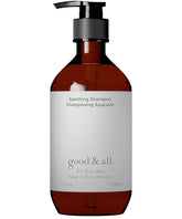 GOOD&ALL Tea Tree Shampoo bottle highlights soothing formula for dry itchy scalp relief.
