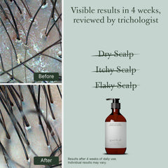 GOOD&ALL Tea Tree Shampoo pump close-up shows convenient dispensing and cooling scalp comfort.