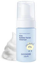 GOONGBE Kids' Bubble Facial Cleanser packaging close-up showing gentle cleansing.