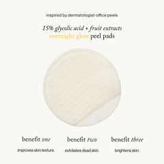 Goop Beauty 15% Glycolic Pads dual-textured pads for face and neck exfoliation.