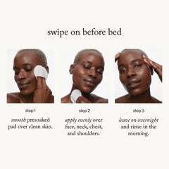 Goop Beauty 15% Glycolic Pads glow-ready skin on face neck and chest.