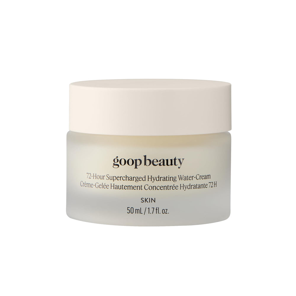 Goop Beauty 72-Hour Hydrating Water Cream bottle delivers all-day moisture.
