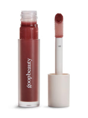 goop Beauty Hydra-Barrier Gel Gloss Spice tube shows nourishing lip care and sheer color
