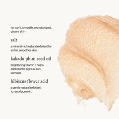 goop Beauty Microderm Body Polish salt minerals visual, hinting at gentle skin renewal.