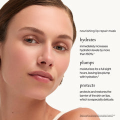 Swatch reveals buttery feel and immediate moisturization from Goop Lip Repair Mask.