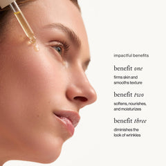 goop Beauty Nutrient Face Oil drop on skin promotes instant moisture and glow