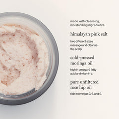 Goop Beauty scalp scrub massaged onto scalp for clean, refreshed hair