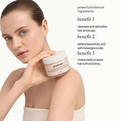 Goop Beauty scalp scrub whipped texture close-up highlighting foamy feel