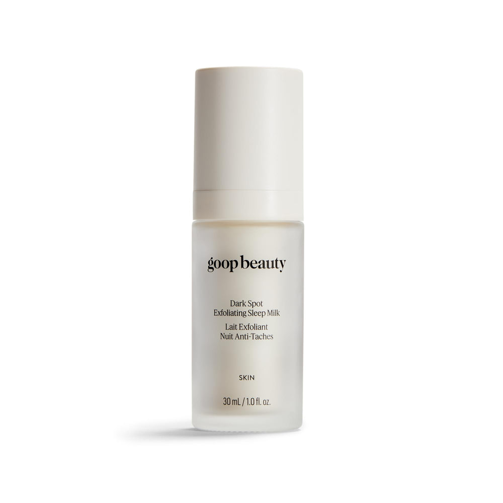 goop Beauty Sleep Milk Serum bottle ready for nightly exfoliation and glow