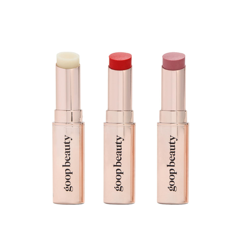 Goop Lip Balm Trio clear variant for daily hydration and smooth glide