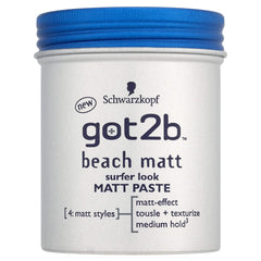 got2b Beach Matt Paste delivers medium hold for a matte surfer texture