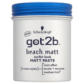 got2b Beach Matte Paste creates a sun-kissed surfer look with matte finish and flexible hold.