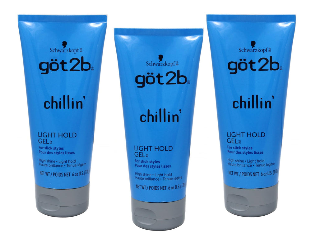 Got2B Chillin Gel bouteille: texture légère pour coiffure rapide et brillante.